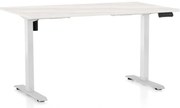OfficeTech B állítható magasságú asztal, 120 x 80 cm, fehér alap, fehér kőris