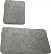 Fürdőszobaszőnyeg Sumba Világosszürke Csúszásgátló Szett 2 részes