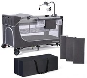 KINDERKRAFT - Utazó kiságy LEODY ezüst