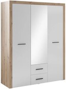 Szekrény Tükörrel Tölgy/Fehér Színben GAMA 165 cm