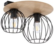 Csillár CYBER 2xE27/60W/230V fa/fekete