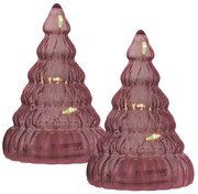 Borvörös elemmel működő fénydekoráció készlet 2 db-os ø 6,5 cm Lucy – Sirius