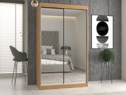 Aldabra IGA 120 A tolóajtós gardróbszekrény 120x61x200, 2 tükörrel, tölgy