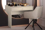 Jamuzi 92 cm öltözőasztal bordázott előlappal - kasmir / fekete lábak