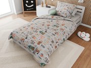 Pamut ágynemű bölcsőhöz HAPPY FARM fehér Ágyneműhuzat mérete: 45 x 65 cm | 90 x 135 cm