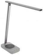 Lámpa Asztali BRESSI 8W, 450lm, AC220-240V, 3-CCT, Wireless töltő, USB, PF>0,5, RA>80, szürke