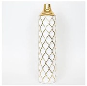 Eurolamp Fém váza 60,5x14 cm fehér/arany EU0529