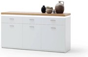 Cali 3 ajtós 3 fiókos komód fehér - wotan tölgy