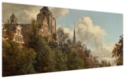 Kép - Jan van der Heyden, View Down a Dutch Canal, reprodukciók (120x50 cm)