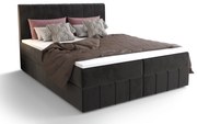 Franciaágy  Boxspring 140 cm Barack (fekete) (matraccal és tárolóhellyel). 1046378