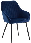 Sötétkék kárpitozott karfás étkezőfotel szett 2 db-os Nolan Stripe – Unique Furniture