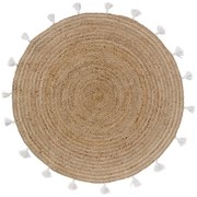 Fehér-natúr színű kerek szőnyeg ø 120 cm Shira – douceur d'intérieur