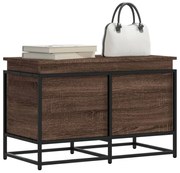 barna tölgy színű szerelt fa tárolóláda fedéllel 80x40x51,5 cm