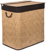G21-es 150 literes szennyeskosár elválasztókkal, rattan utánzat, barna betéttel
