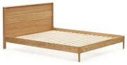 Natúr színű tölgyfa franciaágy ágyráccsal 180x200 cm Lenon – Kave Home