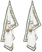 Karácsonyi szavas mintás pamut konyharuha White Forest 2db-os szett