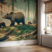 Fotótapéta - Medvék az erdőben (147x102 cm)