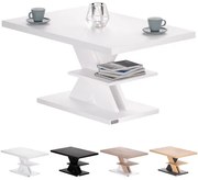 Casaria® Detroit dohányzóasztal 90x60x45cm - fehér