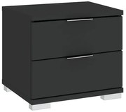 2 Fiókos Éjjeliszekrény Fekete Színben. PRAGA