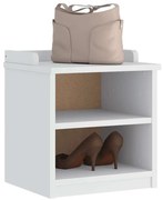 SANDNES fehér tömör fenyőfa előszobapad 45x40x50 cm