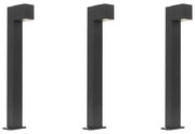 3 darabos intelligens kültéri állólámpa készlet fekete 65 cm IP44 - Baleno