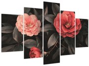 Kép - Vörös virágok sötét háttér előtt (150x105 cm)