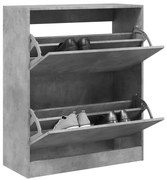 betonszürke szerelt fa cipőszekrény 80 x 34 x 96,5 cm