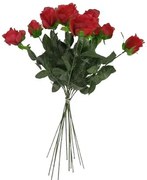 Művirágcsokor, vörös rózsák, 67 cm, 12 db