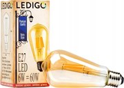 Led izzó E27 6W ST64 Filament Amber