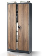 Fém iratszekrény JAN, 900 x 1850 x 400 mm, Eco Design: antracit/ dió