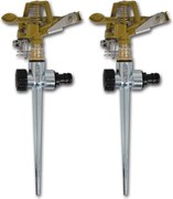 vidaXL 2 db cink kerti impulzus szórófej fém cövekkel