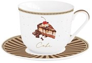 Porcelán nagy reggeliző csésze aljjal 370 ml díszdobozban Sweet Moments