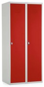 Fém szekrény, 80 x 50 x 180 cm, csavaros zár, piros - ral 3000