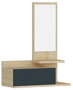 Fali polc tükörrel Rozella Oak and Anthracite