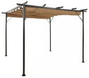 tópszínű acél pavilon behúzható tetővel 3 x 3 m 180 g/m²