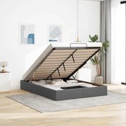 Ottomán sötétszürke szövet ágykeret matrac nélkül 140x200 cm