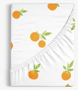Goldea pamut körgumis lepedő - narancsok 80 x 160 cm