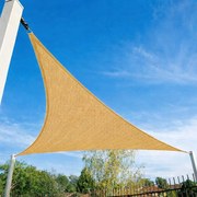 Napvitorla - árnyékoló teraszra, háromszög alakú 3,6x3,6x3,6 m Bézs színben - Prémium HDPE anyagból