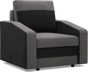 Hewlet fotel, szövet anyag, bonell töltet, szürke - fekete