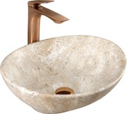 Rea Sofia Savana Mat, pultra szerelhető mosdó 410x345x150 mm, kőutánzat, REA-U6361