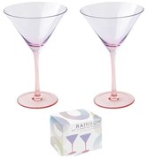 Szivárványos színes Martinis üveg pohár 2 db szett 270 ml