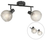 Design spotlámpa fekete füstüveggel 2-lámpás - Chico
