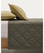 Zöld pamut steppelt ágytakaró 240x260 cm Serla – Kave Home
