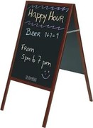 Megállító tábla, krétás, 60x120 cm, cseresznyefa színű keret (VVBMEG)