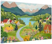 Kép - Falu a hegyekben (90x60 cm)