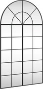 vidaXL fekete ívelt vas fali tükör 80x140 cm