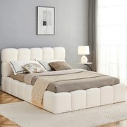 Krém Bouclé Franciaágy Ágyneműtartóval. 140x200 MURACJA