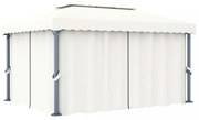 krémfehér alumíniumpavilon függönnyel 4 x 3 m