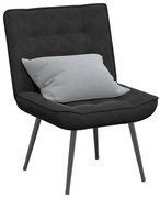 fekete bársony pihenőfotel 64 x 74 x 84 cm