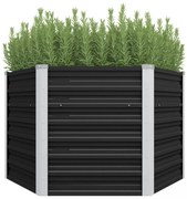 antracitszürke horganyzott acél kerti magaságyás 129x129x77 cm